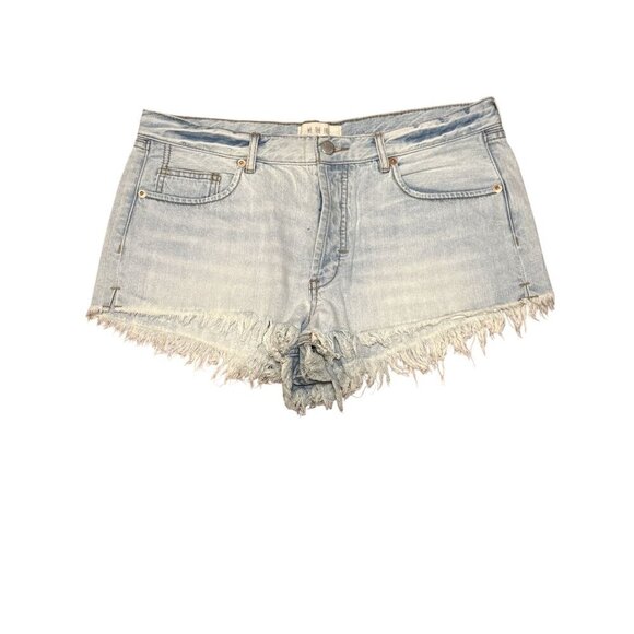 We The Free Pants - We The Free Light Wash High-Rise Frayed Hem Denim Shorts Size 30 Womens Casual S